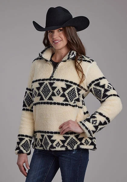 Roper 2260 Aztec (Cream) - Women's Fleece Pullover