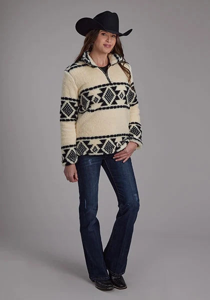 Roper 2260 Aztec (Cream) - Women's Fleece Pullover