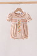 Khaki Pumpkin Smocked Ruffle Bubble