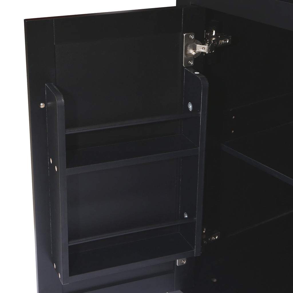 Kitchen Cart with Rubber Wood Drop-Leaf Countertop
