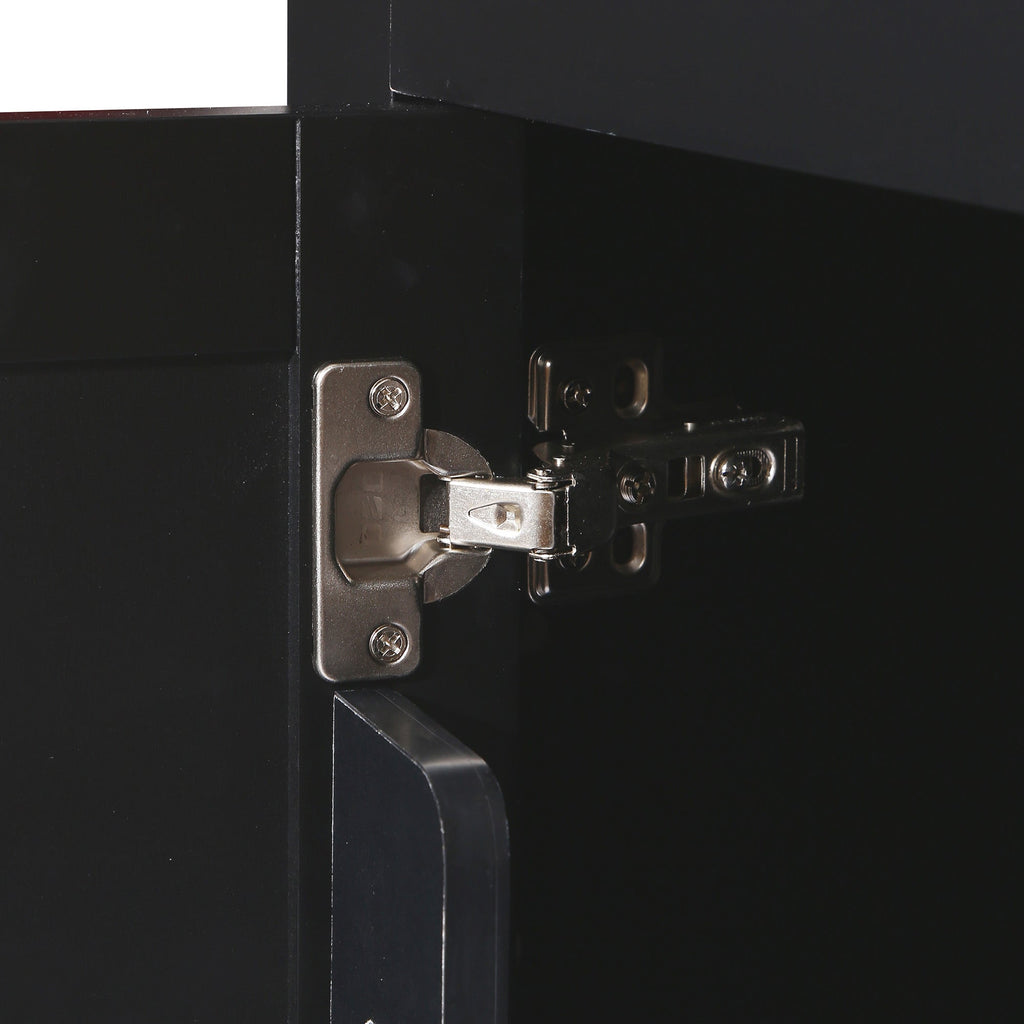 Kitchen Cart with Rubber Wood Drop-Leaf Countertop