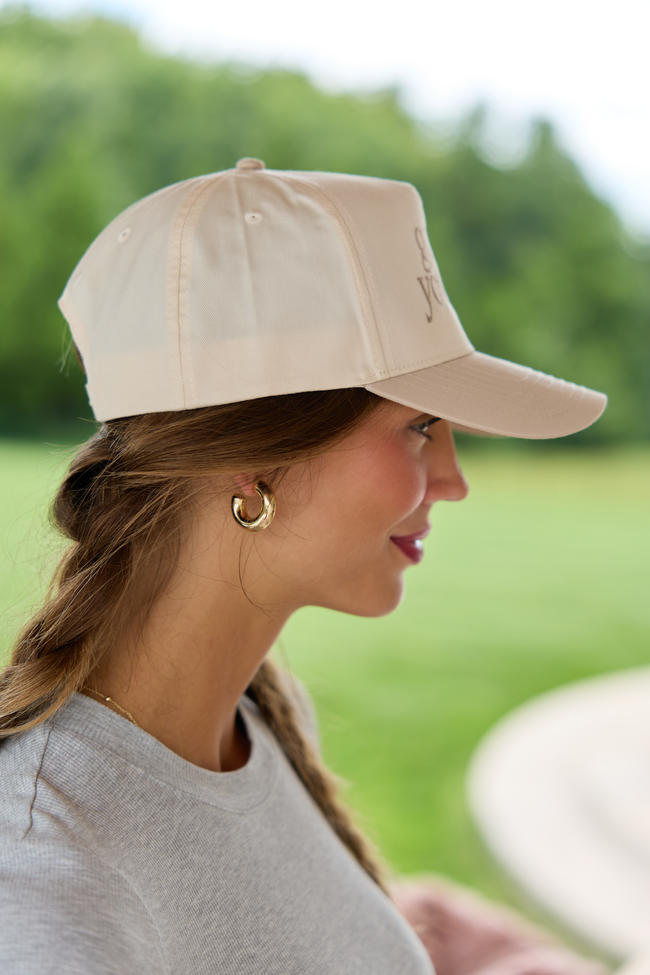 Go Ask Your Dad Natural/Khaki Embroidered Trucker Hat