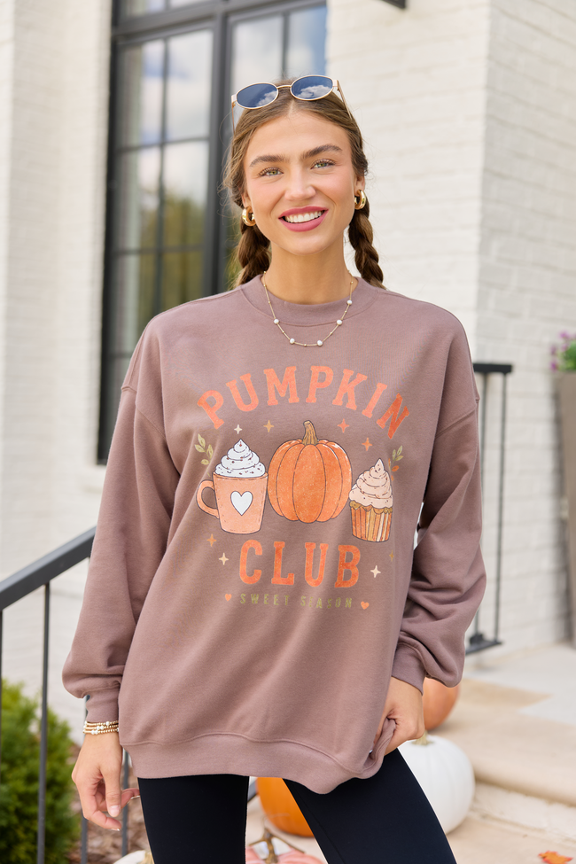 Pumpkin Club Mocha Graphic Sweatshirt