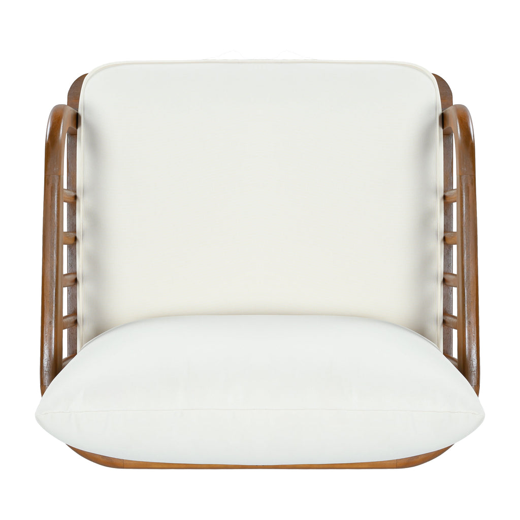 Acacia Wood Outdoor Patio Chair with Vertical Slatted Arms
