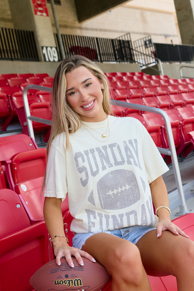 Sunday Funday Ivory Graphic Tee