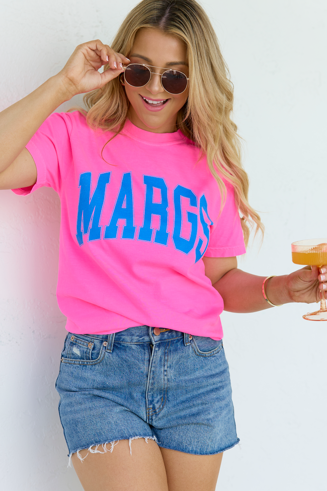 Margs Block Neon Pink Comfort Colors Graphic Tee