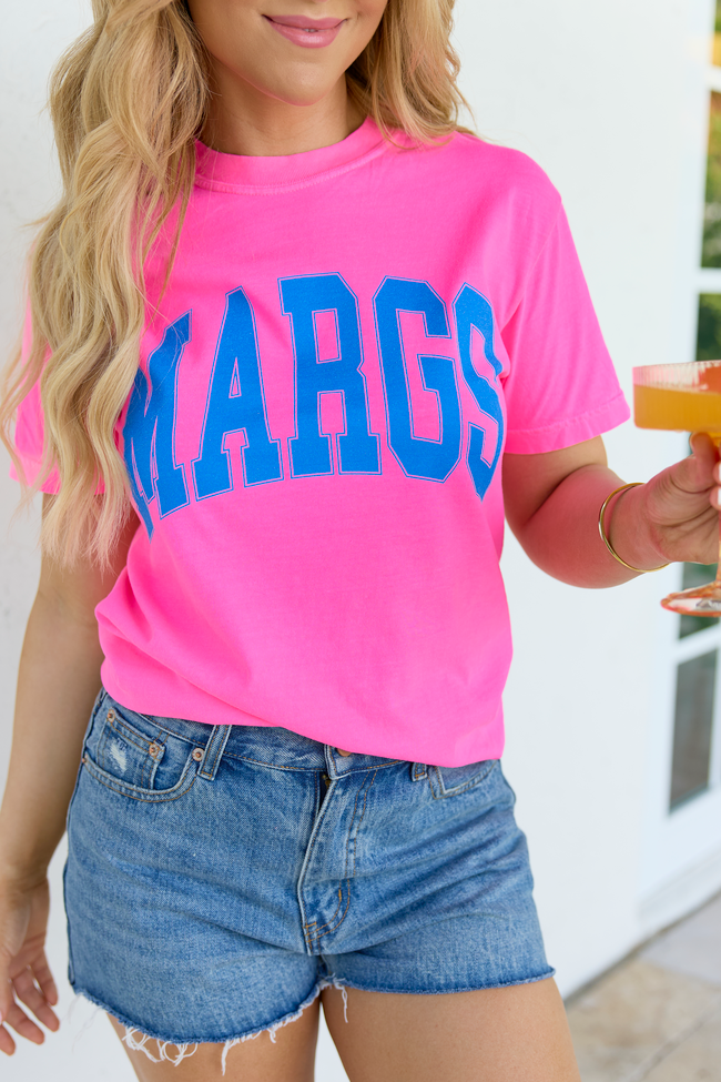 Margs Block Neon Pink Comfort Colors Graphic Tee